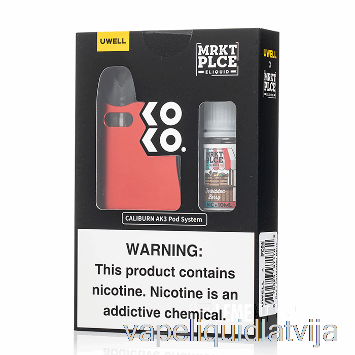 Uwell X Dv Caliburn Ak3 Komplekts + 50mg Nic Salt [sarkans] Mrkt Plce - Aizliegts Ogu Vape šķidrums